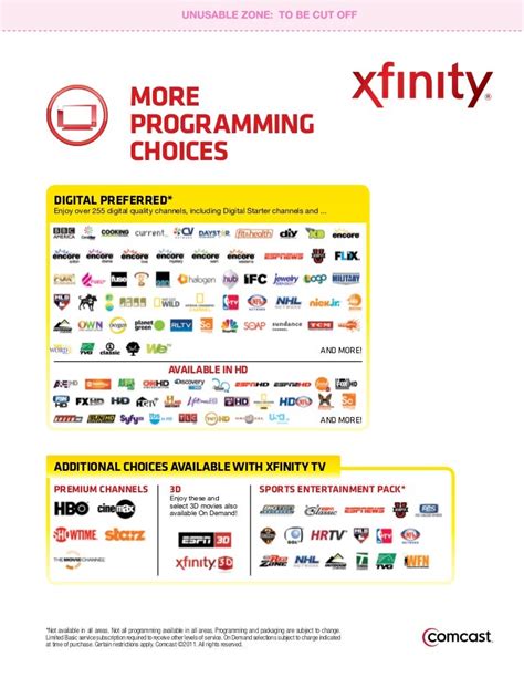 xfinity tv channels